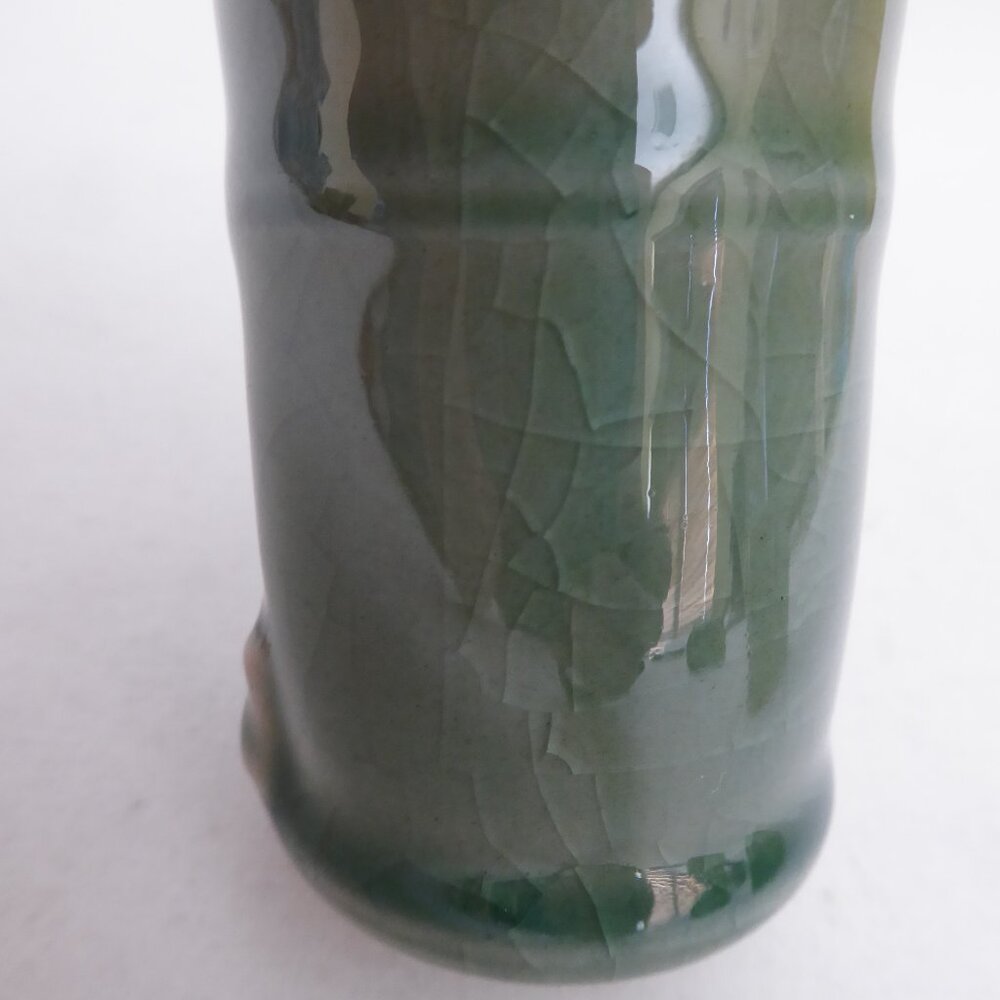 VINTAGE JAPAN CERAMIC BAMBOO SHAPED SALT PEPPER SHAKER TOOTHPICK HOLDER SET - Picture 9 of 9